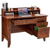 48" Computer Desk With 4 Storage Drawers and Hutch Wood Executive Table for PC Laptop Lift Up Table Height Adjustable Desk Desks