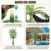 Golden Cane Palm Artificial Tree Large Tropical Palm Tree UV Resistant Fake Plant in Pot , Outdoor Decoration