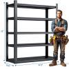 72"H 5 Tier Metal Shelves for Storage Garage Shelving 2000LBS Heavy Duty Storage Shelves Adjustable Garage Shelf Industrial Shelving Unit Storage Util