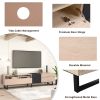 Modern TV Stand for 80'' TV with Double Storage Space, Media Console Table, Entertainment Center with Drop Down Door for Living Room, Bedroom