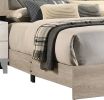 Contemporary 1pc Cream Finish Queen Size Bed Bedroom Furniture Gray V-Design Headboard Rubberwood 1pc Bedframe