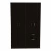 Maltby 1-Drawer Rectangle Armoire Black Wengue and White