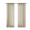 Fretwork Print Grommet Top Window Curtain Panel(Only 1 Pc Panel)