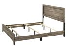 Grey Finish Fabric 1pc King Size Panel Bed Beautiful Wooden Bedroom Furniture Contemporary Style