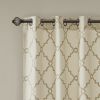 Fretwork Print Grommet Top Window Curtain Panel(Only 1 Pc Panel)