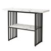 Entryway Table, Modern 42-Inch Console/Accent Table with Geometric Metal Legs, Faux Marble Narrow Wood Sofa,Foyer Table for Entrance