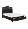 Charcoal Brown Finish Traditional Bedroom Furniture 1pc Queen Platform Bed with Storage Drawers Classic Design