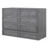 Queen Murphy Bed with Large Drawers,Gray