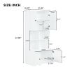 Tall and Wide Bathroom Floor Storage Cabinet, Bathroom Storage Unit, Freestanding Cabinet with 4 Doors, Adjustable Shelves, Open multi-layer Shelves