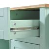 Kitchen Cart with Rubber wood Drop-Leaf Countertop ,Cabinet door internal storage racks