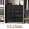 Sweetcrispy 9 Tall Fabric Clothes Cabinet Storage Organizers and Wood Top Surface Table Chest of Drawers, Living Room, Hallway, Porch