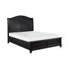 Charcoal Brown Finish Traditional Bedroom Furniture 1pc Queen Platform Bed with Storage Drawers Classic Design