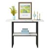 Entryway Table, Modern 42-Inch Console/Accent Table with Geometric Metal Legs, Faux Marble Narrow Wood Sofa,Foyer Table for Entrance