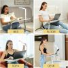 Lap Desk for Laptop, Portable Bed Table Desk, Laptop Desk with LED Light and Drawer, Adjustable Laptop Stand for Bed/Sofa/Study/Reading-White