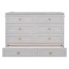 Queen Murphy Bed with Large Drawers,White