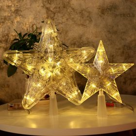 Christmas Tree Overhead Light Led Light Star Light Pentacle Star Light Battery Box Room Decoration (Style: 10-s, Color: Warm White)