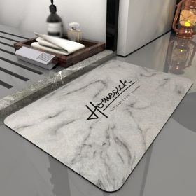 Super Absorbent Bath Rug Quick Drying Non-slip Bathroom Mat Bath Tub Side Area Floor Mats Diatomite Home Doormat Kitchen Carpet (Color: Home, Specification: 400MMx600MM)