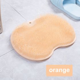 1pc Massage Pad Shower Foot Massage Mat TPR Bath Foot Massage Pads Mat Scrub Washing Back Bathroom Anti-Slip Pad Clean Dead Skin (Ships From: China, Color: Orange)