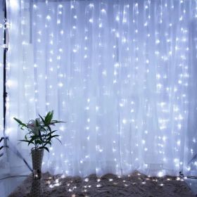 Christmas Lights Curtain Garland Merry Christmas Decorations For Home Christmas Ornaments Xmas Gifts Navidad 2024 New Year Decor White Color (size: 1Mx3M 100LED)