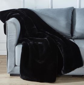 Cassilda Luxury Chinchilla Faux Fur Throw Blanket (50" x 60") (Color: as Pic)