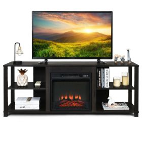 2-Tier TV Storage Cabinet Console with Adjustable Shelves (Color: as show)