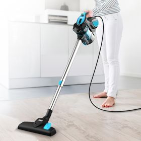 Vacuum Cleaner Corded INSE I5 18Kpa Powerful Suction 600W Motor Stick Handheld Vaccum Cleaner for Home Pet Hair Hard Floor (Color: Blue, Plug Type: us)