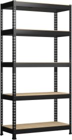 PrimeZone 32"W x 16"D x 63" H Storage Shelves - 2 Pack 5 Tier Adjustable Garage Storage Shelving, Heavy Duty Metal Storage (Color: 1)