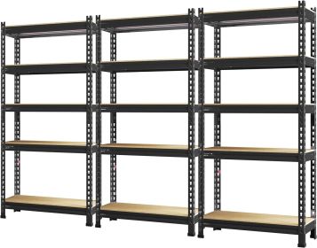 PrimeZone 32"W x 16"D x 63" H Storage Shelves - 2 Pack 5 Tier Adjustable Garage Storage Shelving, Heavy Duty Metal Storage (Color: 3)