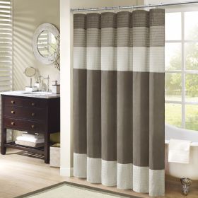 Faux Silk Shower Curtain (Color: as Pic)