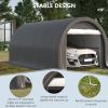 Outsunny 10' x 16' Carport, Heavy Duty Portable Garage Storage Tent with Large Zippered Door, Anti-UV PE Canopy Cover for Car, Truck, Boat, Motorcycle