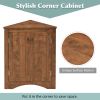 Triangle Bathroom Storage Cabinet with Adjustable Shelves;  Freestanding Floor Cabinet for Home Kitchen