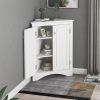 Triangle Bathroom Storage Cabinet with Adjustable Shelves;  Freestanding Floor Cabinet for Home Kitchen