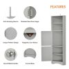 Tall Bathroom Corner Cabinet;  Freestanding Storage Cabinet with Doors and Adjustable Shelves;  MDF Board