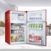 3.2 Cu.Ft Mini fridge with Freezer, Double Door Compact Refrigerator, Retro Mini Refrigerator for Dorm, Office, Bedroom(Red)