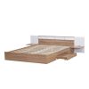 Queen Size Platform Bed with Headboard, Drawers, Shelves, USB Ports and Sockets