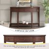 U-Style Modern Curved Console Table Sofa Table with 3 drawers and 1 Shelf for Hallway, Entryway, Living Room