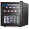 Joy Pebble Beverage Refrigerator Cooler 12 Bottle 48 Can - Mini Fridge with Glass Door for Beer Drink Wine,Freestanding beverage