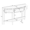 U-Style Modern Curved Console Table Sofa Table with 3 drawers and 1 Shelf for Hallway, Entryway, Living Room