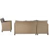 Outdoor;  Patio Furniture Sets;  4 Piece Conversation Set Wicker Ratten Sectional Sofa with Seat Cushions