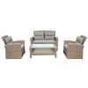 Patio Furniture Set;  4 Piece Outdoor Conversation Set All Weather Wicker Sectional Sofa with Ottoman and Cushions