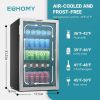 EUHOMY Beverage Refrigerator and Cooler, 126 Can Mini fridge with Glass Door, Small Refrigerator with Adjustable Shelves