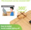 Bamboo Sofa Clip on Side Table for Wide Couches Arm, Foldable Couch Tray with 360¬∞ Rotating Phone Holder