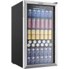 EUHOMY Beverage Refrigerator and Cooler, 126 Can Mini fridge with Glass Door, Small Refrigerator with Adjustable Shelves