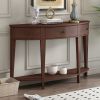 U-Style Modern Curved Console Table Sofa Table with 3 drawers and 1 Shelf for Hallway, Entryway, Living Room