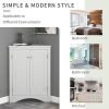 Triangle Bathroom Storage Cabinet with Adjustable Shelves;  Freestanding Floor Cabinet for Home Kitchen