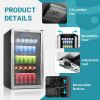 EUHOMY Beverage Refrigerator and Cooler, 126 Can Mini fridge with Glass Door, Small Refrigerator with Adjustable Shelves