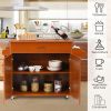 Rolling Kitchen Island Cart with Towel and Spice Rack