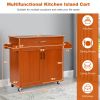 Rolling Kitchen Island Cart with Towel and Spice Rack