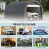 Outsunny 10' x 16' Carport, Heavy Duty Portable Garage Storage Tent with Large Zippered Door, Anti-UV PE Canopy Cover for Car, Truck, Boat, Motorcycle