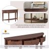 U-Style Modern Curved Console Table Sofa Table with 3 drawers and 1 Shelf for Hallway, Entryway, Living Room